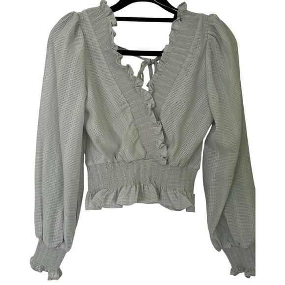 New Blue Pepper ruffled lite green pastel blouse. - Picture 1 of 8